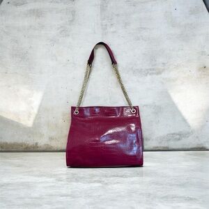🍷 Simply Noelle Croc-Embossed Shoulder Bag – Burgundy Wine 🍷